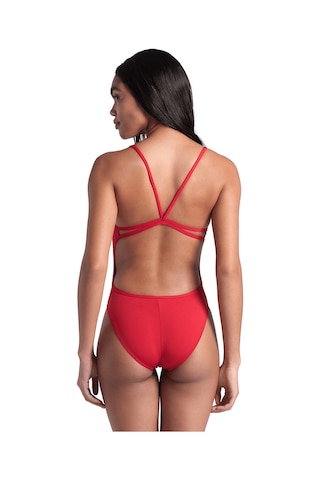 Arena Swimsuit Lace Back Solid Kadın Kırmızı Yüzücü Mayo 004651405