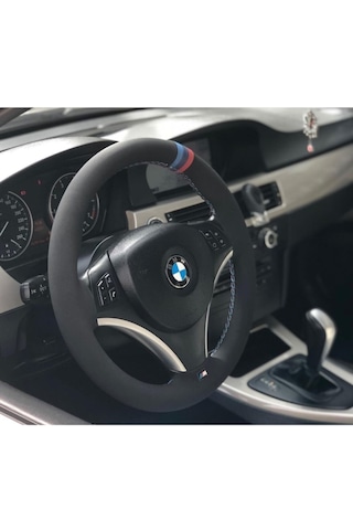 Bmw 3.20i M Yüzük M Dikiş Alcantara Nubuk Deri Direksiyon Kılıfı Siyah