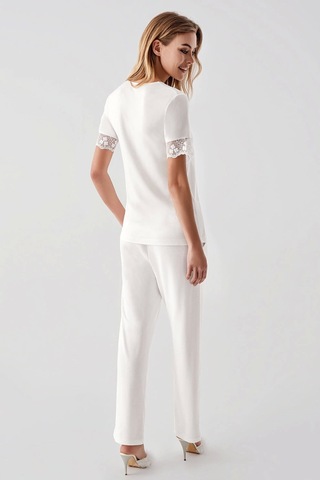 Freshness 321 Kadın Sabahlıklı Pijama Takımı Ekru