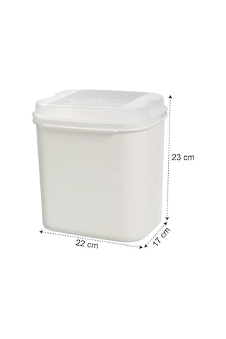 2'li Masal Saklama Kabı Beyaz 4,5 Litre Un Ve Bakliyat Saklama Kabı Kapaklı Erzak Düzenleyici Vp-033 Diğer