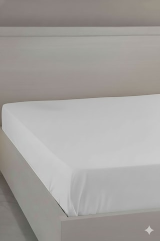 %100 Pamuk Ranforce Premium King Size Lastikli Çarşaf - Beyaz Beyaz