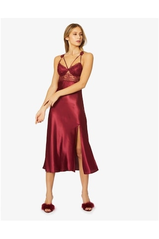 Pierre Cardin Kadın Altılı Saten Çeyiz Seti 6025 - Bordo
