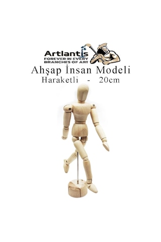 Ahşap İnsan Modeli 20 Cm 1 Paket İnsan Figürlü Ahşap Model Manken Resim Ressam Eğitimi Tahta Adam Kukla Stilist
