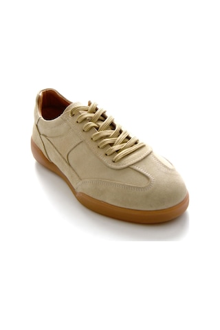 Bej Hakiki Deri Erkek Sneaker E01396002402 Bej