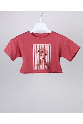 Escabel Kız Çocuk Tshirt Kısa Boy - Somon