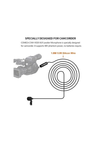 Comıca Cvm-v02o Xlr Lav Mikrofon - 48v Phantom Güç Destekli, Yönlendirilebilir, Kamera Ve Kayıt İçin Profesyonel Ses Kalitesi