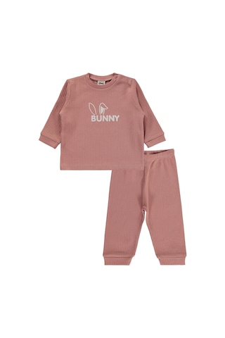 Civil Baby Tavşan Baskılı 6-18 Ay Pijama Takımı - Pembe Gülkurusu