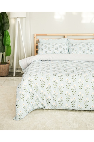 Daisy Garden Çift Kişilik Çiçekli Pamuk Nevresim Seti Lastikli Çarşaflı 200x220 Cm Turkaz