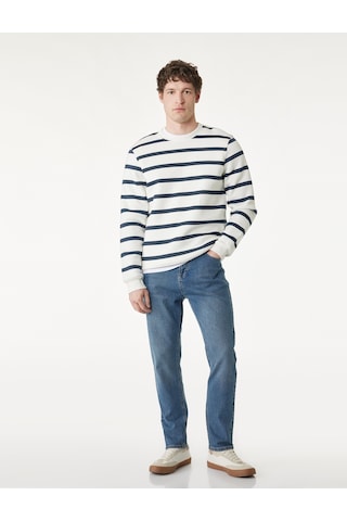 Koton Regular Fit Normal Bel Pamuklu Tapered Jean Pantolon - Joe Jean Orta İndigo 7wam40039nd