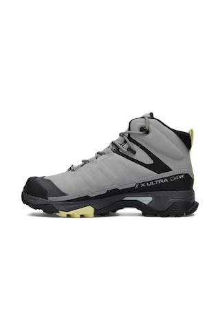 Salomon X Ultra 4 Mid Waterproff Leather Womens Boot Hakiki Deri Su Geçirmez Nefes Alabilen Kadın Bot Gri Gri