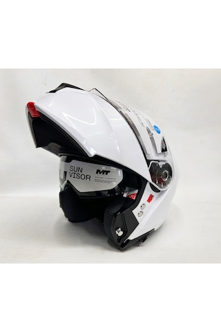 Mt Kask Genesis Sv Pure A0 Çene Açılır Kask Parlak Beyaz