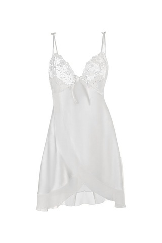 NBB Kadın Ekru Fantezi Saten Gecelik Sabahlık Takım