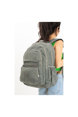Ultra Hafif Çok Cepli Krinkıl Sırt Çantası Unisex Gri