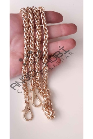 Angel Çanta Aksesuar Light Gold Renk Kalın Örgü Model Çanta Zinciri 140 Cm Angel Çanta Aksesuar Light Gold Renk Kalın Örgü Model Çanta Zinciri 140 Cm