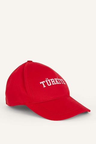 Defacto Erkek Türkiye İşlemeli Kırmızı Pamuklu Şapka I3374ax26smrd1 Kırmızı-rd1