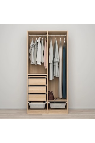 Ikea Meşe Ferah Kapaklı Gardırop 100x60x201 Cm