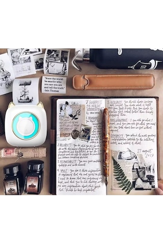 Mini Bluetooth Yazıcı,mini Yazıcı, Funprint 1 Adet Beyaz Rulo Kağıt, 3 Adet Renkli Kağıt .