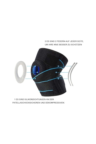 Ayarlanabilir Diz Desteği, Menisküs Yaralanmaları İçin Patella Jel Pedli Dizlik, Artrit Rahatlaması İçin Yan Yaylı Stabilizatörlere Sahip Patella Dizlik