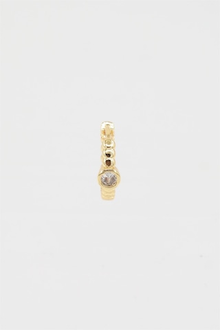 Kadın Kendi Tarzını Oluştur Zirkon Taşlı Halka 1 Adet Küpe-3303 Altın