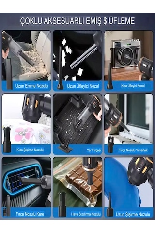 17000pa 100w Araç Süpürgesi Led Ekranlı, Ev Ofis Araba İçin El Süpürgesi - Hepa Filtreli Gri