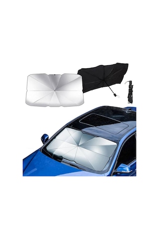 Oto Araç Güneşlik Ön Cam Katlanabilir Pratik Etkili Dayanıklı Şemsiye Tip 130x75cm Glz02350150 1 Adet