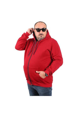 Moc Grande Mocgrande Büyük Beden Unisex Kapüşonlu 3Ip Sweat 11701 Bordo