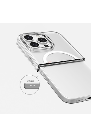 Apple Uyumlu iPhone 16 Pro Max Kılıf Magsafe Şarj Özellikli Kamera Korumalı Zore Kripto Kapak-şeffaf Şeffaf