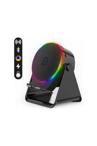 Enkado Ekd-s10 5w İndüksiyonlu Bluetooth Hoparlör Ses Yükselten 2000mah Rgb Işıklı Standlı Speaker