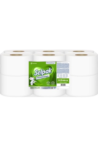 Selpak Professional Recycled İçten Çekmeli Tuvalet Kağıdı 12'li