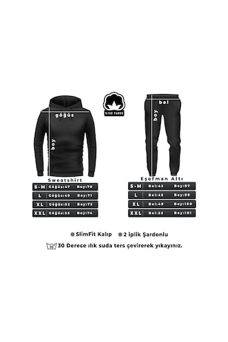 Tarzsokak New Moda Unisex Skullcracked Baskılı Eşofman Takımı Kp-siyah-deccal-esh-düz12