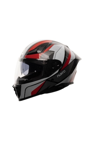Nukro 853 Shine Red Blue Full Face Kapalı Motosiklet Kaskı