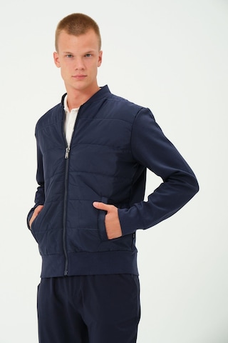 Rich Erkek Lacivert Oversize Rüzgar Geçirmez Kışlık Şişme Mont Ceket Çok Renkli