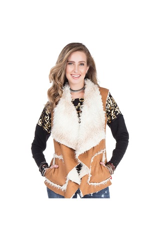 Cipo & Baxx Ww108 İçi Kürklü Cepli Kolsuz Camel Kadın Salaş Çok Renkli