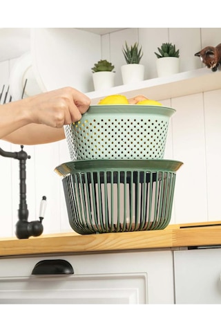 Linea Süzgeçli Kare Kase Yeşil 4 Litre Yeşil
