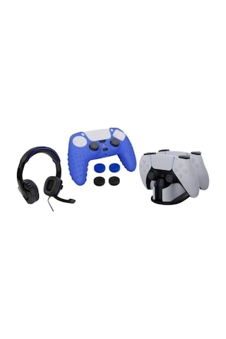 Ps5 Aksesuar Paketi Kulaklık + Şarj Istasyonu + Kılıf Ve Analog Koruyucu
