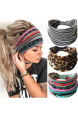 Ca Ic Kafa Bandı Leopar Saç Bandı Düğümlü Türban Kafa Bandı Esnek Büküm Saç Bandı Kadınlar Ve Kızlar İçin Çizgili Kumaş Kafa Bandı Çok Renkli