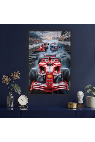 Formula 1 Motors Temalı Dekoratif Cam Tablo -20