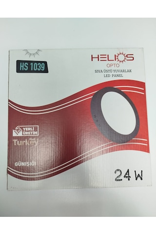 24w Sıva Üstü Siyah Kasa Yuvarlak Günışığı Panel Led Armatür Helios Gün Işığı