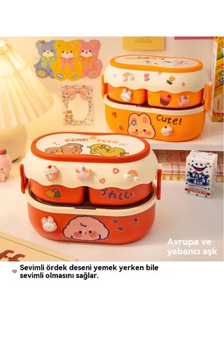 Sevimli Öğle Yemeği Kutusu Kadın Piknik Bento Kutusu - Taro Mor