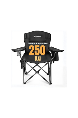 Fundango Mega Comfort Xxl Katlanır Kamp Sandalyesi Black Siyah