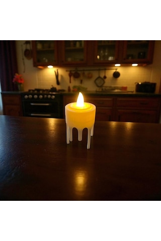 Akan Damla Efektli Dekoratif Mumluk Led Hediyeli, Mumluk