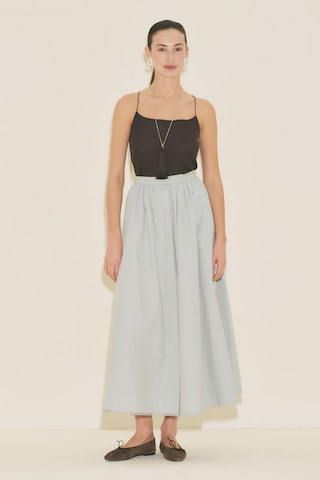 Manuka Önü Düğmeli Poplin Etek Mavi Ss26etk00001-22 Mavi