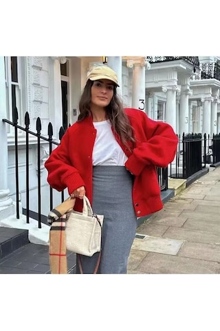 Kadın Beyzbol Ceketi Siyah