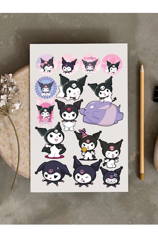 Sanrio Kuromi Anime Tasarım Stickers Çıkartma Pytkstk175