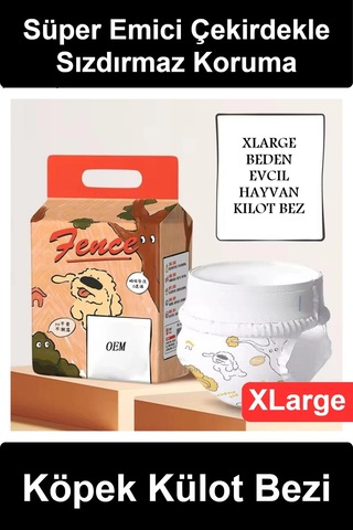 Köpekkülotbezi Xlarge Beden Evcil Hayvan Kilot Bez Ultra Emici Hızlı Kuruyan Sızdırmaz Koruma Cırt