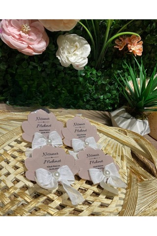 Uv Baskı Pleksi Magnet Söz, Nişan, Nikah, Düğün, Kına 10 Adet Gri