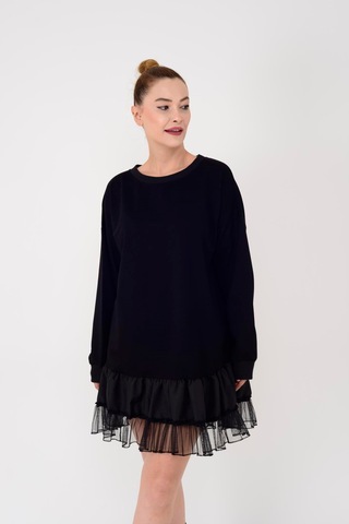 Park Moda Tütülü Elbise Sweat Siyah