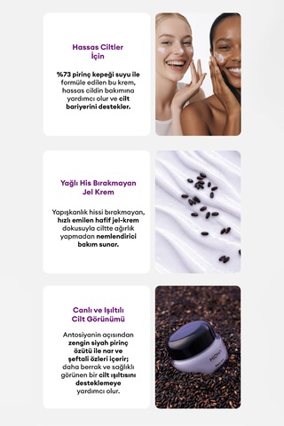 Midha Black Rice Soothing Hassas Ciltler için Nemlendirici Yüz Bakım Kremi 50 ML