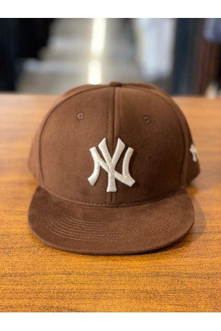 Hamze Ny Yankees Kahverengi Hiphop Snapback Rapper Basket Cap Şapka Kahverengi