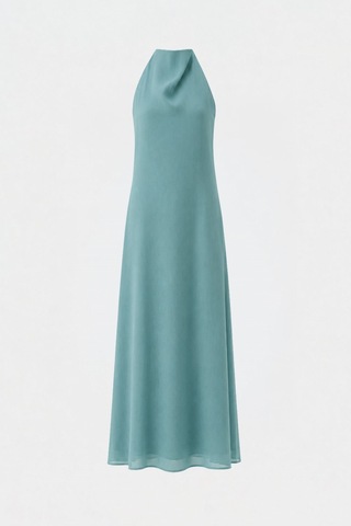 Suud Collection Mavi Winnie Halter Yaka Elbise